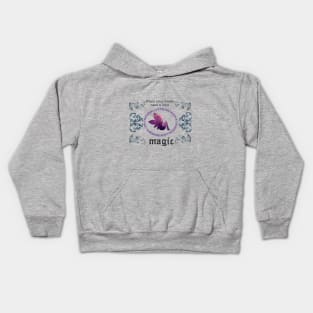 Blue Gem with Purple Fairy and Black Ad Kids Hoodie